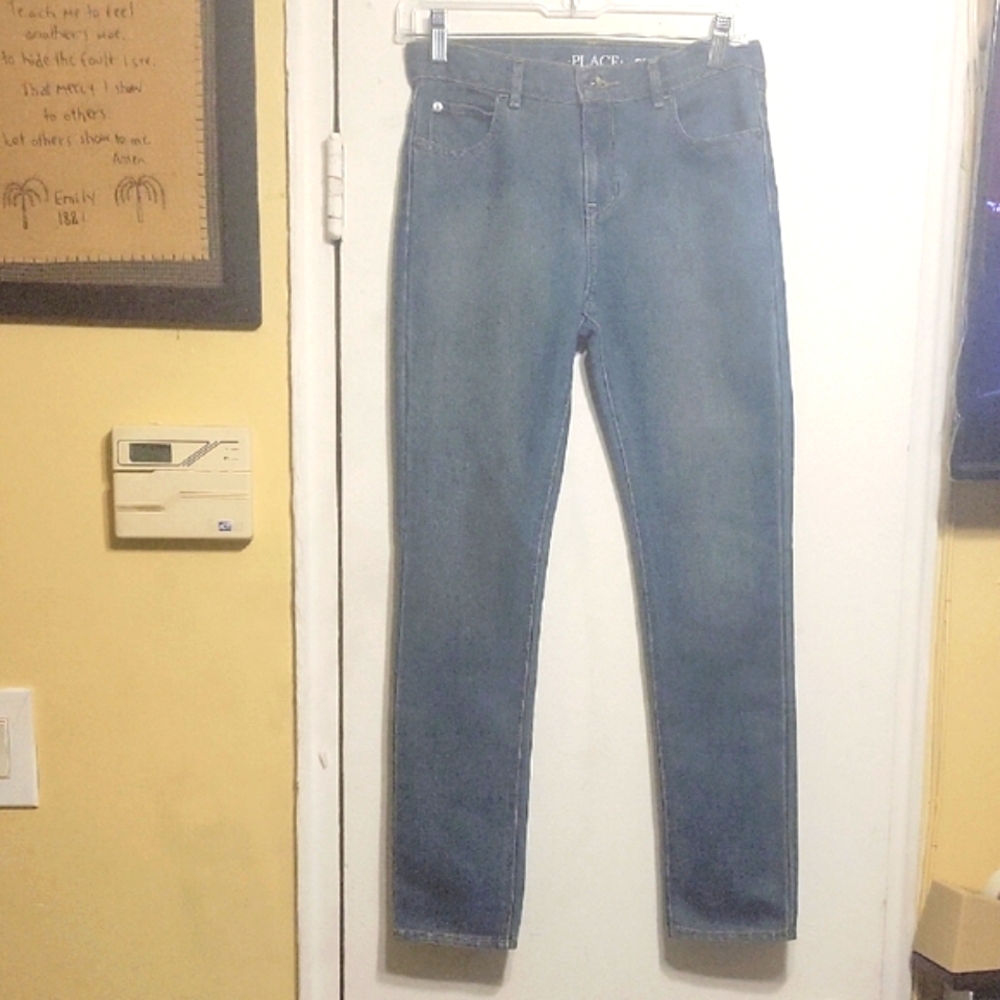 Place Blue Slim Adjustable Waistbsnd Jeans Classic Style Size 12